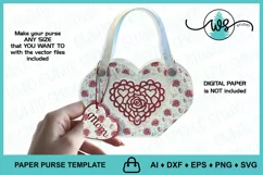 Mother's Day Paper Purse SVG, Valentine's Heart Gift Bag SVG Product Image 4