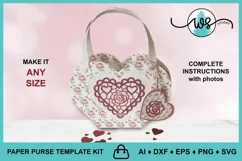 Mother's Day Paper Purse SVG, Valentine's Heart Gift Bag SVG Product Image 5