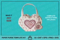 Mother's Day Paper Purse SVG, Valentine's Heart Gift Bag SVG Product Image 7