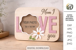 Mother's Day Photo Frame Laser Cut. Picture Frame SVG Product Image 1