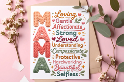 Mother's Day PNG, She is Mom PNG, Faux Yarn Mama PNG Product Image 5
