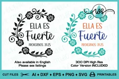 Mother's Day SVG, Spanish SVG, Ella es Fuerte, Proverbios 31 Product Image 10