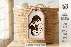 Mother's Day Tiered Tray Decor Laser Cut. Gift Tag SVG Product Image 1