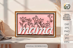 Mother's Day Tiered Tray Decor Laser Cut. Mother's Day SVG Product Image 9