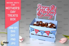 Mother's Day Treats Box SVG. 3D Gift Box Laser Cut Product Image 1