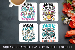 Mother's Day square coaster sublimation, coasters design Product Image 1