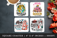 Mother's Day square coaster sublimation, coasters design Product Image 1