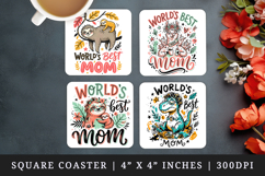 Mother's Day square coaster sublimation, coasters design Product Image 1