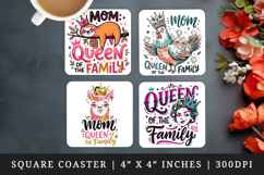 Mother's Day square coaster sublimation, coasters design Product Image 1