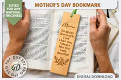 Mother's Day Bookmark Lasercut. Wooden Engraved Bookmark SVG Product Image 1