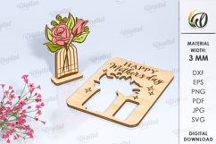 Mother&#039;s Day Wooden Card Laser Cut. Wooden Gift Card SVG Product Image 1
