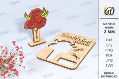 Mother&#039;s Day Wooden Card Laser Cut. Wooden Gift Card SVG Product Image 1