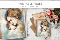 Mothers Day Junk Journal Pages, Aged Paper Designs Product Image 5