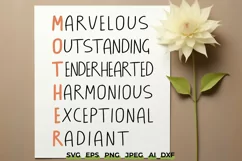Mother SVG - Blessed Mom Word Art for Mother's Day Product Image 1