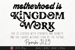 Motherhood Is Kingdom Work SVG PNG | Boho Christian PNG Product Image 5