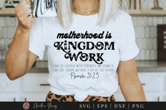 Motherhood Is Kingdom Work SVG PNG | Boho Christian PNG Product Image 6