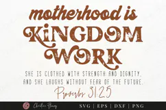 Motherhood Is Kingdom Work SVG PNG | Boho Christian PNG Product Image 3
