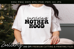 Motherhood Mom Life SVG Funny Mothers Day T-shirt Mug Design Product Image 1