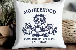Motherhood SVG Funny Raccoon Mom Quote Powered by Caffeine Product Image 2
