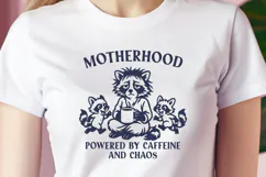 Motherhood SVG Funny Raccoon Mom Quote Powered by Caffeine Product Image 3