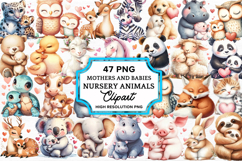 Mothers and Babies Nursery Animals PNG Product Image 1