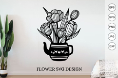 Flower wall decor svg / Tulip Flowers Bouquet Png Product Image 1