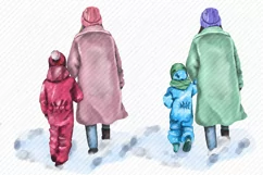 Mothers Day Mom Daughter Son Children Clipart PNG Product Image 3
