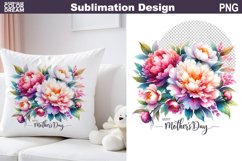 Mothers Day Sublimation | Mothers Day Flowers Pillow Product Image 4