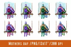 Mothers day Family Clipart Mother and Daughter Best Mom Product Image 1