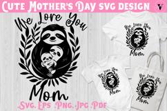 Mothers Day SVG | Sloth SVG | Cute animal Product Image 1