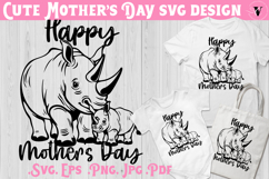 Mothers Day SVG | Rhino SVG | Cute animal Product Image 1