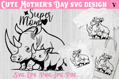 Mothers Day SVG | Rhino SVG | Cute animal Product Image 1