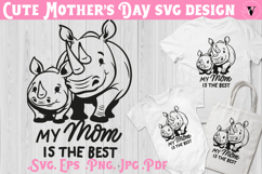 Mothers Day SVG | Rhino SVG | Cute animal Product Image 1