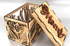 Mother's Day Gift Box SVG Laser Cut Files - Mom Wooden Box Product Image 2