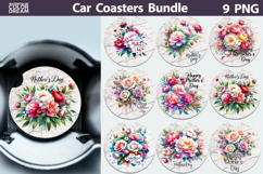 Big Bundle Car Coaster | Round Coaster Sublimation Product Image 9