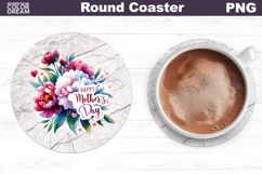 Mothers Day Round Coaster | Happy Mothers Day Coaster Product Image 1