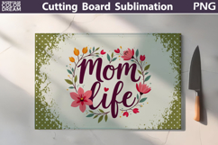 Mothers Day Cutting Board | Mom Life Sublimation Product Image 1