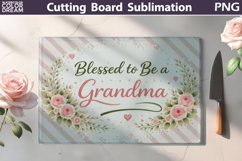 Blessed Grandma Cutting Board Design | Floral Kitchen Sublim Product Image 1