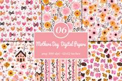 Mother's Day Digital Papers - Mother Day Paper Product Image 1