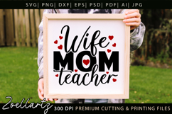 Mom Teacher SVG for Cricut Mothers Day T-shirt Mug Design Product Image 5