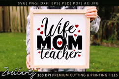 Mom Teacher SVG for Cricut Mothers Day T-shirt Mug Design Product Image 5