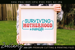 Funny Mom Life SVG Motherhood Mothers Day T-shirt Mug Design Product Image 3