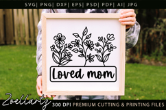 Loved Mom SVG Floral Christian Mama SVG Mothers Day T-shirt Product Image 5