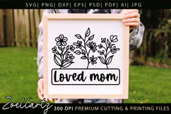 Loved Mom SVG Floral Christian Mama SVG Mothers Day T-shirt Product Image 5