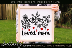 Loved Mom SVG Floral Christian Mama SVG Mothers Day T-shirt Product Image 3