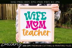 Mom Teacher SVG for Cricut Mothers Day T-shirt Mug Design Product Image 3