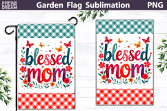 Blessed Mom Garden Flag PNG | Floral Mother’s Day Sublimatio Product Image 1