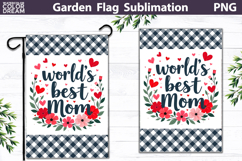 World's Beat Mom Garden Flag | Floral Mother’s Day Sublimati Product Image 1