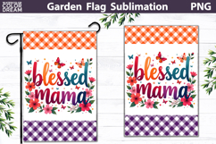 Blessed Mom Garden Flag | Floral Mother’s Day Sublimation Product Image 1