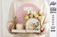 Mother's Day Flower Holder Laser Cut | Gift Basket SVG | CNC Product Image 1